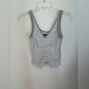 Abercrombie gray and white stripe tank top size small cotton blend